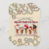 Vintage Eisdiele Einladung (Vorne/Hinten)