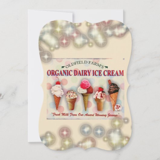 Vintage Eisdiele Einladung (Vorderseite)