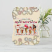 Vintage Eisdiele Einladung (Stehend Vorderseite)