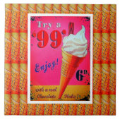 Vintage Eisdiele Keramik Fliese (Vorderseite)