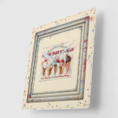 Vintage Eisdiele Quadratische Wanduhr (Winkel)