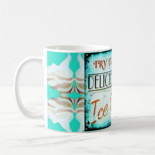 Vintage-Eisdiele-Schilder in Türkis und Weiß Kaffeetasse