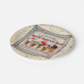 Vintage-Eisdiele-Schilder Papierplatte Pappteller (Schrägansicht)