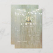 Vintage Eisen Lattern White Florals Wedding RSVP (Vorne/Hinten)