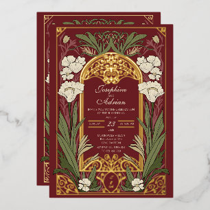 Vintage-Eisenarbeiten und Art Nouveau Farben bea Folieneinladung