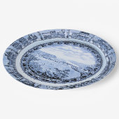 Vintage Eisenbahn-China Baltimores und Ohios Pappteller (Schrägansicht)