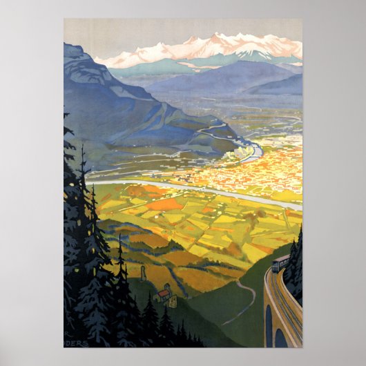 Vintage Eisenbahn Grenoble Poster (Vorne)
