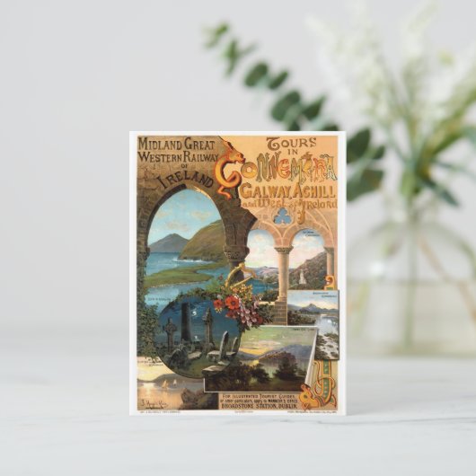 Vintage Eisenbahn Irlands Postkarte (Stehend Vorderseite)