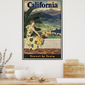 Vintage Eisenbahn - Kalifornien Reisewerbung Poster (Küche)