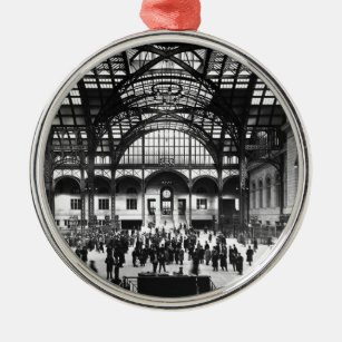 Vintage Eisenbahn Penn Stations-New York City Ornament Aus Metall