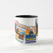 Vintage Eisenbahn-Plakate Tasse (Zentrum)