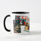 Vintage Eisenbahn-Plakate Tasse (Links)