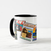 Vintage Eisenbahn-Plakate Tasse (Vorderseite Links)