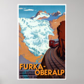 Vintage Eisenbahn Schweiz Alpen Poster (Vorne)