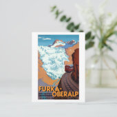 Vintage Eisenbahn Schweiz Alpen Postkarte (Stehend Vorderseite)