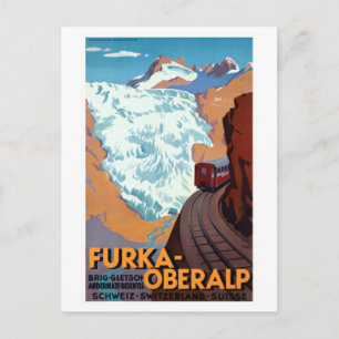 Vintage Eisenbahn Schweiz Alpen Postkarte