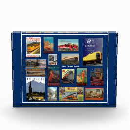 Vintage Eisenbahnwerbung Fotoblock