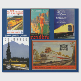 Vintage Eisenbahnwerbung Geschenkpapier
