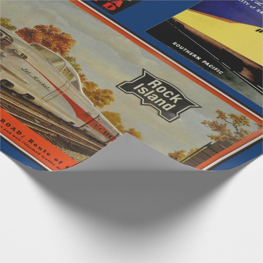 Vintage Eisenbahnwerbung Geschenkpapier (Ecke)