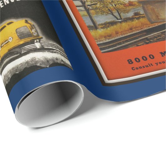 Vintage Eisenbahnwerbung Geschenkpapier (Rolleneckpunkt)