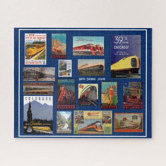 Vintage Eisenbahnwerbung Puzzle (Horizontal)