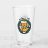 Vintage Eisgekühltes Bier Benutzername oder Text Glas (Rückseite)