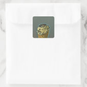 Vintage Eiskunst Quadratischer Aufkleber (Tasche)