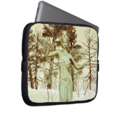 Vintage Eismühle im Winterwald Laptopschutzhülle (Vorne Rechts)