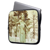 Vintage Eismühle im Winterwald Laptopschutzhülle (Vorderseite Links)