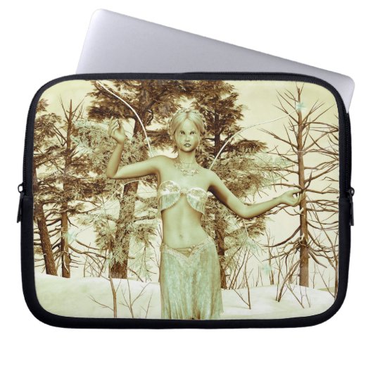 Vintage Eismühle im Winterwald Laptopschutzhülle (Vorderseite)