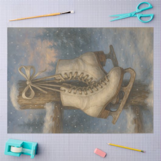 Vintage EisSkate Winter Nostalgie Entdeckungsreise Seidenpapier (Basteln)