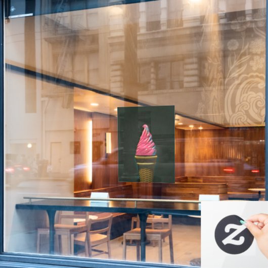 Vintage Eistüte Fensteraufkleber (Café-Fenster)
