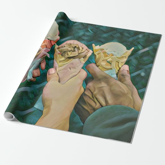 Vintage Eistüte Geschenkpapier (Ungerollt)