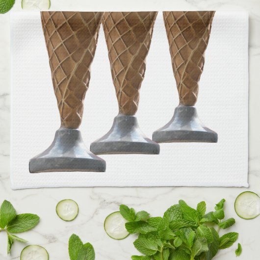 Vintage Eistüte Geschirrtuch (Gefaltet)