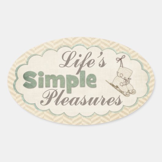 Vintage Eiswintern Zitat einfache Genüsse Ovaler Aufkleber (Vorderseite)