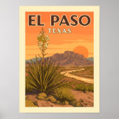 Vintage El Paso Texas Poster (Vorne)