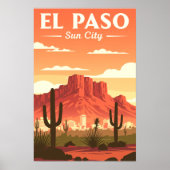 Vintage El Paso Texas Poster (Vorne)