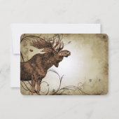 Vintage Elch Forest Lodge Ranch Hochzeit RSVP (Rückseite)