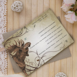 Vintage Elch Forest Lodge Ranch Hochzeit RSVP Karte