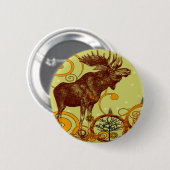 Vintage-Elch-Geschenke Button (Vorne & Hinten)