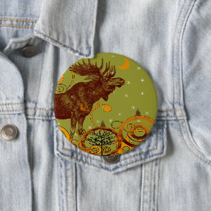 Vintage-Elch-Geschenke Button