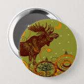 Vintage-Elch-Geschenke Button (Vorne & Hinten)