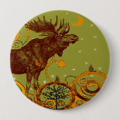 Vintage-Elch-Geschenke Button (Vorderseite)