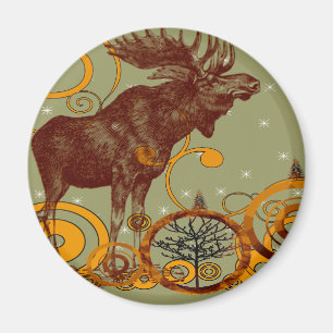 Vintage-Elch-Geschenke Magnet