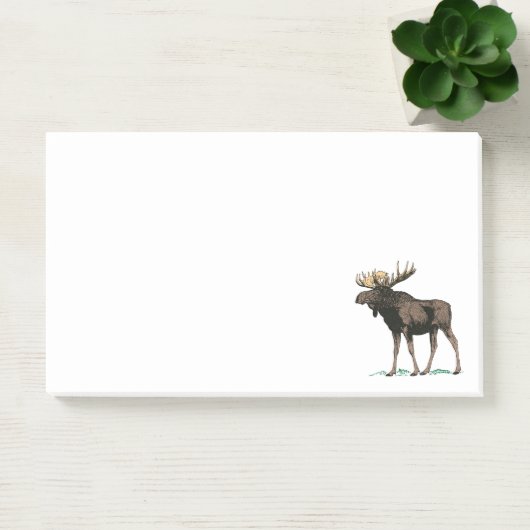 Vintage Elch-Illustration Post-it Klebezettel (Büro)