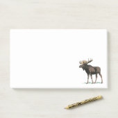 Vintage Elch-Illustration Post-it Klebezettel (Auf Schreibtisch)