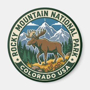 Vintage-Elch im Rocky Mountain National Park USA Magnet