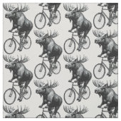 Vintage-Elch-Radfahrer - Rustikaler Tierhumor Stoff (Muster)