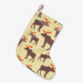 Vintage Elch-Silhouette, Aquarellmuster Kleiner Weihnachtsstrumpf (Vorderansicht (hängend))