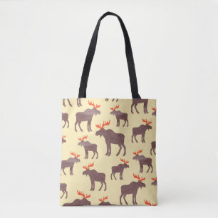 Vintage Elch-Silhouette, Aquarellmuster Tasche